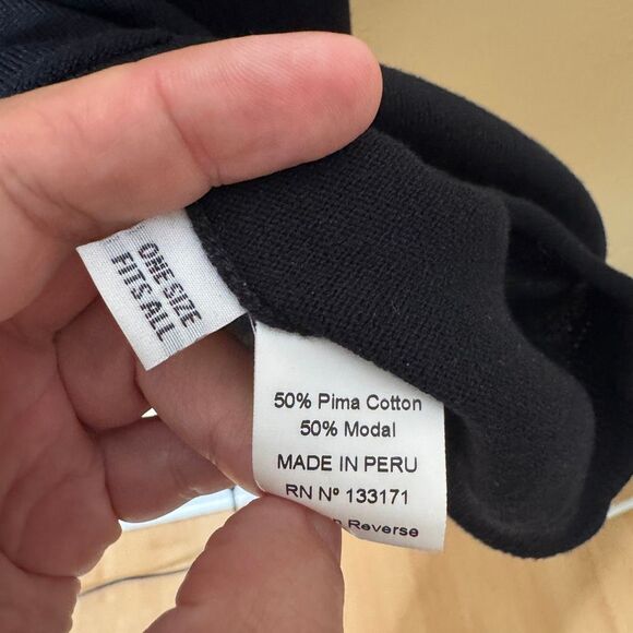 Planet by Lauren G. Sweater Women's One Size Black Cotton Blend Pullover - Picture 5 of 10